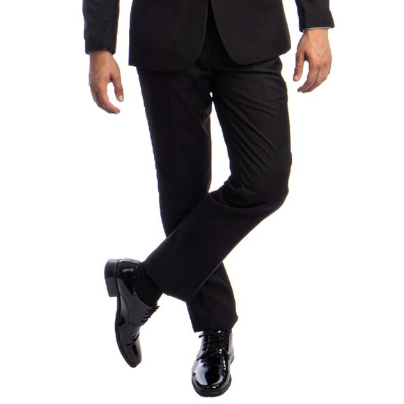 Mens Black Tuxedo 2-PC Slim Fit, By Azzuro - Picture 4 of 6